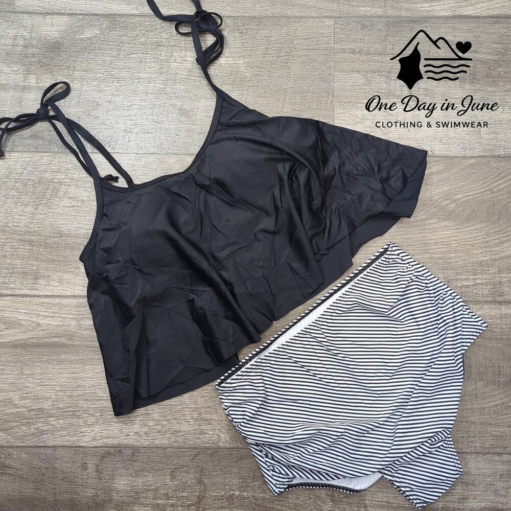 Souqfone High Waist Flounce Bikini Swimsuit Size M